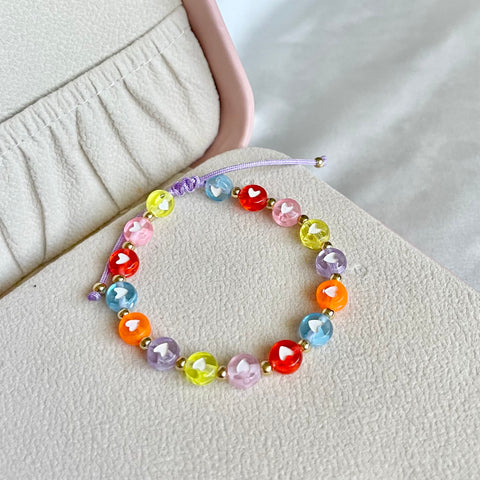 Pulsera corazones gummy.